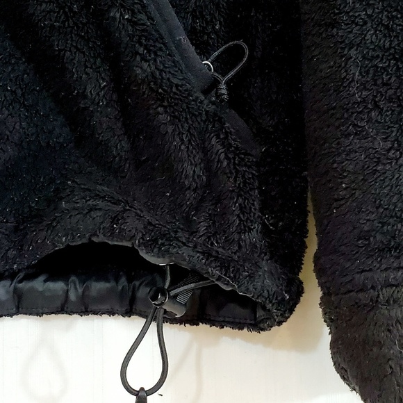 North Face Black Fleece Jacket With Hood Zip Sz M - Picture 4 of 8